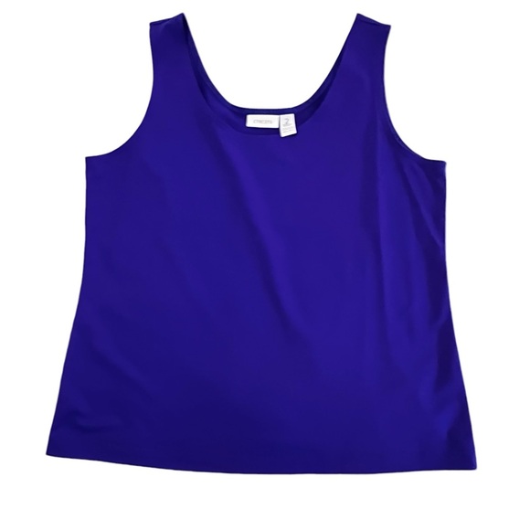 Chico’s Essential Scoop Neck Top in Purple Blue size 2 Medium women’s - Picture 2 of 8